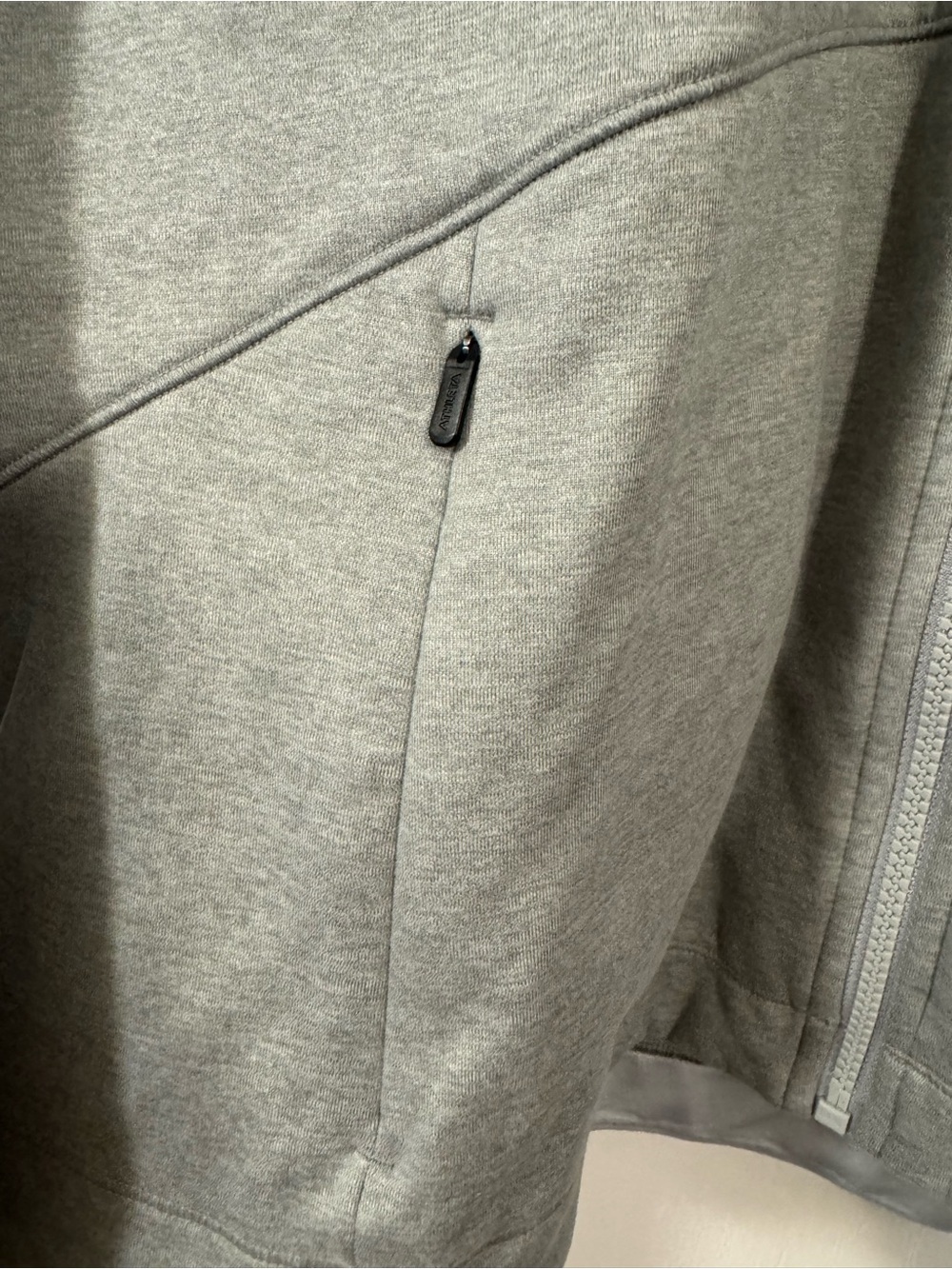 Athleta Light Gray Zip Hoodie with Branded Pull - Picture 3 of 16